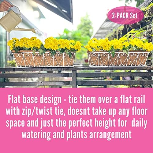 LaLaGreen Hanging Wall Planter (30 in, 2 Pack) White Coco Liner Boxes - Image 5