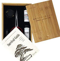 Starter Bonsai Tool Kit - Survival Guide + Set Includes: Butterfly Pruning Shears, Bottle Uncle Bill's Fertilizer, 2 Ounce Frit, Aluminum Wire, Genuine Chinese Mud Figurine - Bamboo Case by Tinyroots