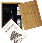 Starter Bonsai Tool Kit - Survival Guide + Set Includes: Butterfly Pruning Shears, Bottle Uncle Bill's Fertilizer, 2 Ounce Frit, Aluminum Wire, Genuine Chinese Mud Figurine - Bamboo Case by Tinyroots