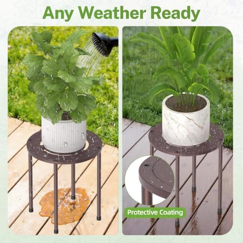 iDavosic.ly 5-Pack Metal Plant Stands for Indoor Outdoor, 10'' Small Bronze - Image 5