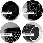Flower Pots,5.5 Inch Black Ceramic Planters with Drainage Hole Set of 4 - Image 6