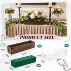 Dandat 4 Set Wood Boxes for Centerpieces 16x4 Inch Rectangle Wooden Planter Box Rustic Wooden Planters with Removable Plastic Liner Floral Foam Blocks for Christmas Wedding Home Garden Decor(Brown) - Image 2