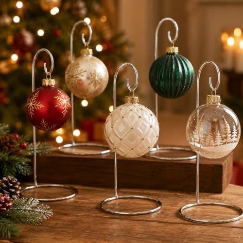 Ornament Display Stands Set of 10, Silver Metal Christmas Ornament Hangers, 7 Inch Chrome Finished Tabletop Display Holders for Holiday Ornaments, Keepsakes, Air Plants, Terrariums and Mini Decor - Image 2