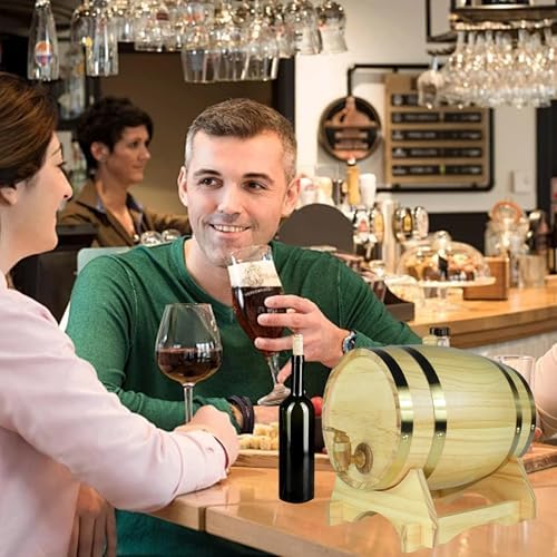1.5L Oak Aging Barrel Dispenser - Home Whiskey Decanter for Wine, Spirits, Beer & Liquor (White) - Image 7