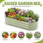 Galvanized Raised Garden Bed, Outdoor Metal Oval Planter Box for Vegetables Flowers Herb & Fruit Easy Assembly Patio Kit for Gardening Plants Green 4x2x1ft 2pcs - Image 4