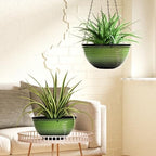 10 Inch Hanging Planter, Glazed Hanging Baskets for Indoor Outdoor Plants - Image 5