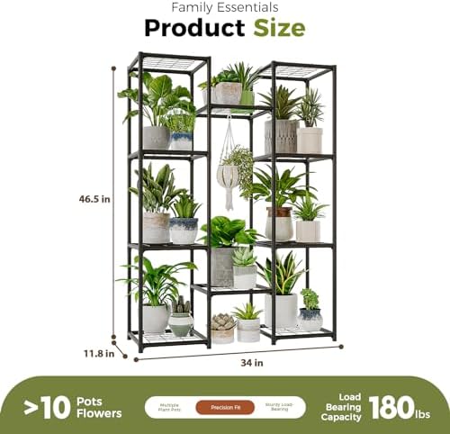 Bamworld Plant Stand Outdoor Metal Plant Shelf for Multiple Plants Large Plant Holder Waterproof for Garden Living Room Patio Morden Home Decor Gardening Gifts - Image 6