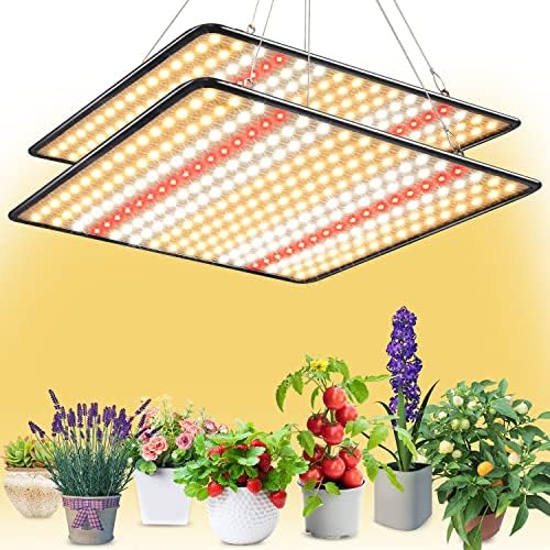 Grow Light, (2-Pack) 200W LED Grow Lights for Indoor Plants Full Spectrum Plant Growing Lamps for Seedling Veg and Bloom by BAVIHOR