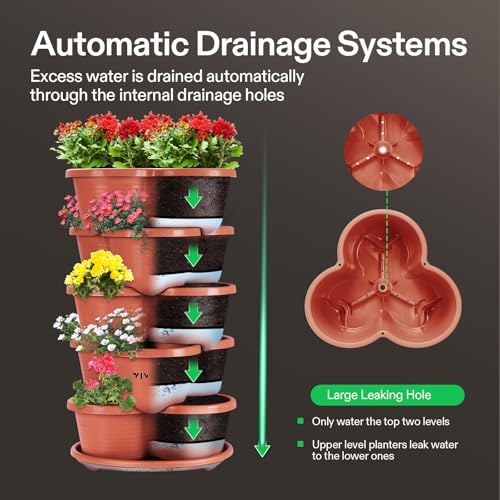 VIVOSUN 2-Pack 5 Tier Vertical Gardening Stackable Planter for Strawberries - Image 2