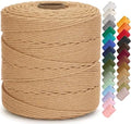 Aelfon Macrame Cord 4mm x 547yards, Soft Colored Macrame Rope, Natural Cotton Cord for Plant Hangers, Wall Hanger, Decorative Projects(Latte) by Unknown