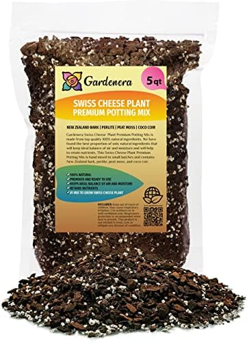 GARDENERA Swiss Cheese Plant Soil Blend - Enhance Root Development and Retain Moisture for Monstera Deliciosa - 5 Quart by Gardenera