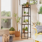 Simple Trending 4-Tier Tall Metal Plant Stand with Grow Light, Heavy Duty Ladder Shelf for Indoor Plants, Flower Planter Display Holder for Bedroom Balcony Patio Decor, Black - Image 2