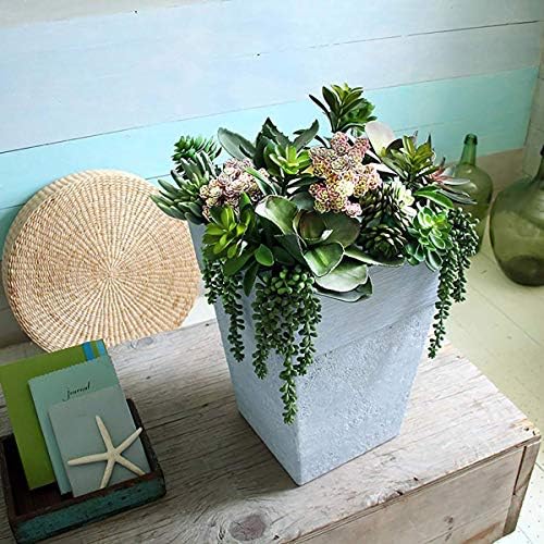 The HC Companies 22 Inch Avino Tall Square Planter - Decorative Indoor Outdoor Plant Pot for Front Porch, Deck, Patio and Home, Oxidized Black - Image 3