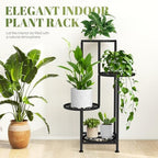 4 Tier Plant Stand Indoor Outdoor, Metal Shelf Holder Corner Black - Image 5