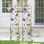 LEWIS&WAYNE 2 Pack Metal Garden Trellis with Colorful Butterfly 60 Inch High Outdoor Decoration Arched Fence Trellis for Climbing Plants for Patio, Lawn, Yard, Backyard, Wall Brackets - Image 6