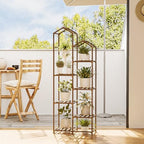 Bamworld Plant Stand Indoor Outdoor 6 Tier Tall Large Wood Plant Shelf - Image 2
