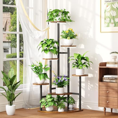 Corner Plant Stand with Grow Lights, 7 Tier Plant Stand Indoor (Round) - Image 4