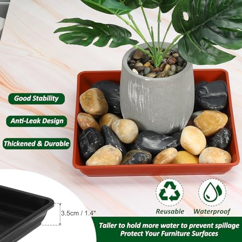PATIKIL Plant Saucer Tray, 10 Pack 10 Inch Plastic Square Plant Saucer Flower Planter Drip Tray for Indoors Outdoors Patio Balcony, Black - Image 4