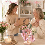 Nacome Plant Terrarium Propagation Stations: Pink Vase with Wooden Stand - Image 3