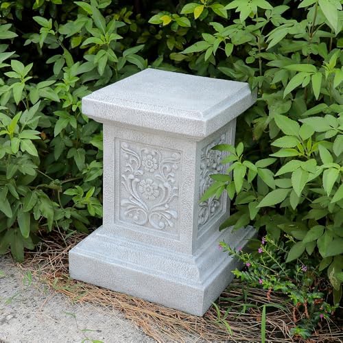 Decorative Roman Column Pedestal, English Rosette Indoor Outdoor Sculptural Garden Plinth Base Statue Riser, Weatherproof Sturdiness Plinth Base Statue Riser for Statues, Flower Pots, Decor, Cast Stone Resin (1365) - Image 5