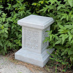 Decorative Roman Column Pedestal, English Rosette Indoor Outdoor Sculptural Garden Plinth Base Statue Riser, Weatherproof Sturdiness Plinth Base Statue Riser for Statues, Flower Pots, Decor, Cast Stone Resin (1365) - Image 5
