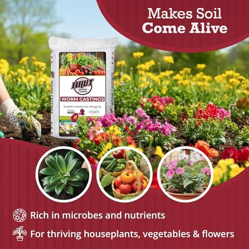 Brut Organic Worm Castings for Plants 12 LB – Natural Nutrients, Fertility Builder, Plant Food for Potting Soil and Garden Soil – Indoor and Outdoor Use - Image 2