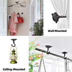 Sungmor Heavy Duty Cast Iron Swag Ceiling Hooks -3 Pack Black, 3.5x3.9 Inch - Image 3