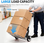 FCH Folding Hand Truck Aluminum Portable Folding Hand Cart 165lbs Capacity Hand Cart and Dolly Ideal for Home, Auto, Office,Travel Use,Black - Image 2