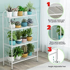 SORCEDAS Plant Stand Outdoor Indoor 4 Tier Metal Corner Flower Shelf - Image 6