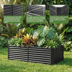 Land Guard 2 Pack 6×3×2 ft Galvanized Metal Raised Garden Bed, 2FT Deep Root Elevated Planter Box Steel Large Vegetable Flower Bed Kit, Gray - Image 3
