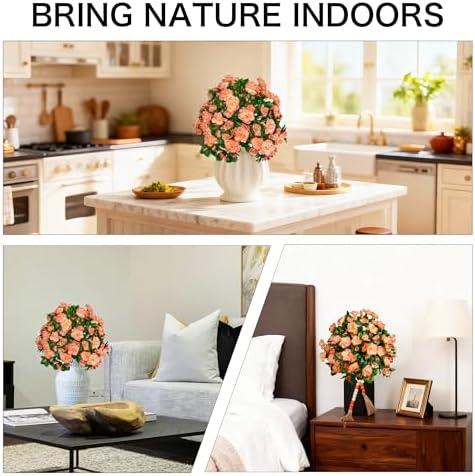 Artificial Bushes for Outdoors,Fake Topiary Tree Outdoor Set of 2 Tangerine - Image 7