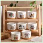 FoldTier 8 Pcs Book Lover Gifts, Ceramic Succulent Pots with Reading Quotes - Image 4