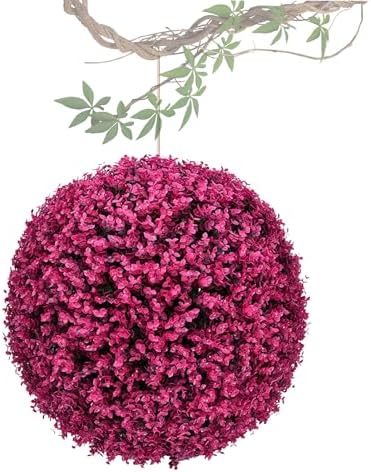Artificial Plant Topiary Ball 16in, Faux Boxwood Decorative Balls, Decorative Faux Greenery Fake Plants, Garden Spheres Large Outdoor, Artificial Topiary Plant Grass Ball by ATYUJKB