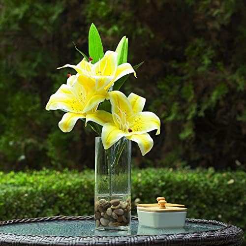 Enova Floral Cylinder Glass Vase - 6 x 12 Inches Round Large Flower Vase, Tall Pillar Candle Holder for Floating Candles and Flowers, Wedding Centerpiece (1 Piece) - Image 4