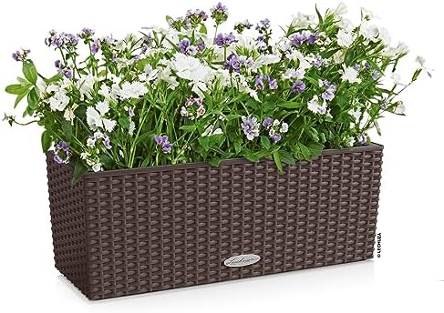 Lechuza BALCONERA Cottage 50 Mocha, Self-Watering Window Box (Railing Planter), H7.5 L19.7 W7.5 in - Image 2