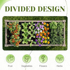 Outdoor Patio Raised Garden Bed Elevated Planter Box Resin Plant Stand Gardening with Storage Shelf Legs Wheels Drainage Water Gauge Light Brown - Image 5