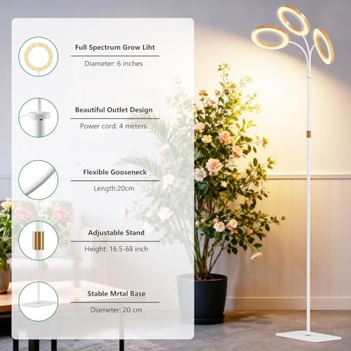 68" Full Spectrum Floor Grow Light with Stand for Tall& Large Indoor Plants - Image 7