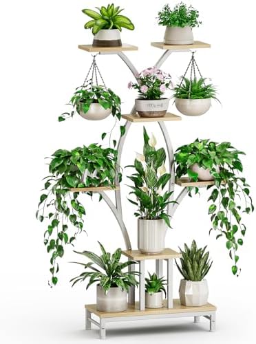 Plant Stand Indoor with Grow Lights - 7 Tiered Metal Corner Shelf for Multiple Plants, 64.2" Corner Plant Stand for Indoor Plants, X-Shaped Plant Rack for Home, Living Room, Office & Patio Decor - Image 4