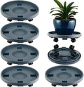 5 Packs Large Plant Caddy with Wheels 13" Rolling Wheeled Plant Stands Heavy-Duty Plastic Flower Pot Roller Base Movers Indoor Outdoor Planter Dolly with Casters Trolley, Grey by KvyusFlourish