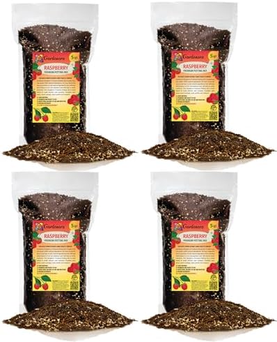 GARDENERA Raspberry Premium Potting Soil Mix - Ideal Blend for Growing Robust and Flavorful Raspberries - 20 Quart by Gardenera