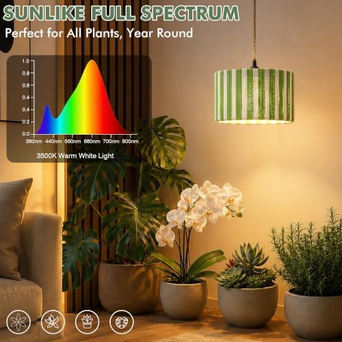 Hanging Grow Lights for Indoor Plants, Full Spectrum Plant Light with Timer - Image 2
