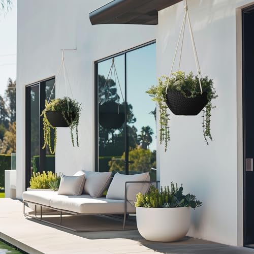LA JOLIE MUSE Large Hanging Planters for Outdoor Plants, Set of 2 13.2 Inch - Image 3