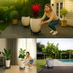 14" 2-Pack Metal Plant Caddy with Wheels, Heavy Duty Caddiq Series Rolling Plant Stand with Rubber Coated Casters & Pedal Brakes, Reinforced M10 Welding, Indoor Outdoor Pot Dolly - Image 4