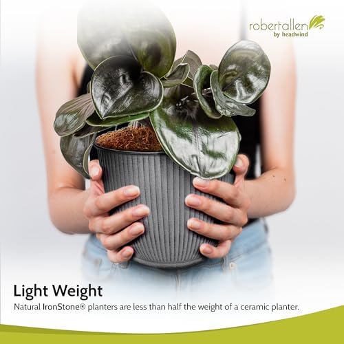 Headwind Robert Allen Natural Ironstone Decorative Planter, Archer Collection, Charcoal, 14-inch - Image 6