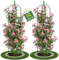 2 Pack Garden Obelisk Trellis for Climbing Plants, 6 FT Metal Rustproof Plant Support Rose Trellis, Tower Potted Cages for Flowers Fruits Vegetable Vines Indoor & Outdoor, Green(4 Tiers) by MQHUAYU