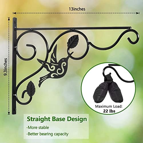 Vumdua Hanging Plants Bracket, 4 Pack 12 inch Wall Planter Hook with Iron Screws Included, Decorative Plant Hanger for Bird Feeders, Wind Chimes Indoor, Lantern, Flower Pot,Outdoor Indoor Patio Decor - Image 5