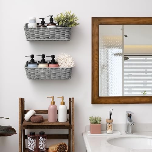 GRANNY SAYS Wicker Hanging Basket for Storage, Wall Mount Fruit Basket - Image 6