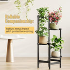 Metal Plant Stand for Indoor Outdoor,Corner Tall Plant Shelf for Multiple Plants,4 Tier Heavy Duty Flower Pot Holder,Display Rack for Patio Garden Balcony Living Room Bedroom - Image 3