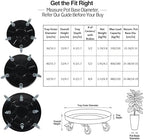 14" 2-Pack Metal Plant Caddy with Wheels, Heavy Duty Caddiq Series Rolling Plant Stand with Rubber Coated Casters & Pedal Brakes, Reinforced M10 Welding, Indoor Outdoor Pot Dolly - Image 6