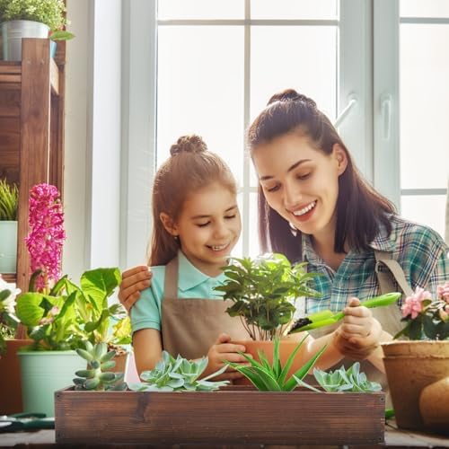 Kisangel Large Rectangular Carbonized Wood Planter Box for Indoor and Outdoor Succulents with Drainage Hole, Rustic Wooden Window Sill Flower Pot for Balcony Gardening - Image 5
